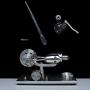 DjuiinoStar Hot Air Stirling Engine, Solid Metal Construction, Electricity Generator (Light up Colorful LED), My First Stirling Engine