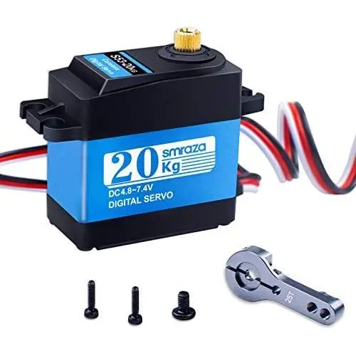 Smraza 20KG Digital Servo Motor Full Metal Gear Steering Gear with 20kg High Torque Waterproof for RC Robot Arm Car Boat Model DIY DS3218, Control Angle 270° Smraza 20KG Digital Servo Motor Full Metal Gear Steering Gear with 20kg High Torque Waterproof for RC Robot Arm Car Boat Model DIY DS3218, Control Angle 270°
