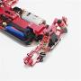 Essenc Upgrade Parts for WLtoys 1: 14 144001 RC Car Metal Steering Swing Arm Base C Rear Hub Seat Servo Pull Rod,Red