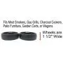 Nickannys Set of 2 Replacement BBQ Grill Wheels Pair Set Kit-Solid Plastic Wheel 5” x 1.5” w/ 3/8” Axle Hole for Outdoor Charcoal Gas Smoker Barbecue Pit- Rueda and Llantas Parts Nickannys Set of 2 Replacement BBQ Grill Wheels Pair Set Kit-Solid Plastic Wheel 5” x 1.5” w/ 3/8” Axle Hole for Outdoor Charcoal Gas Smoker Barbecue Pit- Rueda and Llantas Parts