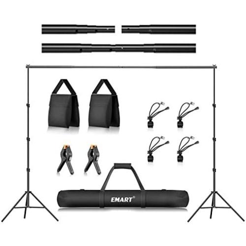 Emart 8.5 x 10 ft Photo Backdrop Stand , Adjustable Photography Muslin Background Support System Stand for Photo Video Studio Emart 8.5 x 10 ft Photo Backdrop Stand , Adjustable Photography Muslin Background Support System Stand for Photo Video Studio