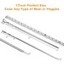 MVZAWINO Premium Kabob Skewers, 10 Pack 17'' Stainless Steel Grilling Skewers, Flat Metal Barbecue BBQ Skewers for Grilling, Wide Reusable Shish Kebab Skewers BBQ Sticks w/Handy Storage Bag