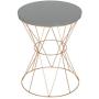 Kate and Laurel Mendel Round Metal End Table, Gray Top with Rose Gold Base