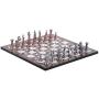 GiftHome Medieval British Army Antique Copper Metal Chess Set for Adults, Handmade Pieces and Mosaic Design Wooden Chess Board King 2.75 inc