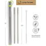 4 Reusable Stainless Steel Metal Straws with Case - Drinking Straws 8.5'' for 20 24 30 oz Tumblers Yeti - 2 Cleaning Brushes and Travel Bag Included, by LIME SKIES