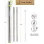 4 Reusable Stainless Steel Metal Straws with Case - Drinking Straws 8.5'' for 20 24 30 oz Tumblers Yeti - 2 Cleaning Brushes and Travel Bag Included, by LIME SKIES 4 Reusable Stainless Steel Metal Straws with Case - Drinking Straws 8.5'' for 20 24 30 oz Tumblers Yeti - 2 Cleaning Brushes and Travel Bag Included, by LIME SKIES