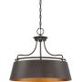 Quoizel FV2824WT Fairview Metal Drum Pendant Lighting, 4-Light, 400 Watts, Western Bronze (21'' H x 24'' W)