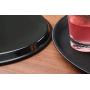 New Star Foodservice 25033 Restaurant Grade Non-Slip Tray, Plastic, Rubber Lined, Round, 14'' Inch, Black