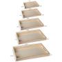 Hammont Wooden Nested Serving Trays - Five Piece Set of Rectangular Shape Wood Trays for Crafts with Cut Out Handles | Kitchen Nesting Trays for Serving Pastries, Snacks, Mini Bars, Chocolate