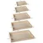 Hammont Wooden Nested Serving Trays - Five Piece Set of Rectangular Shape Wood Trays for Crafts with Cut Out Handles | Kitchen Nesting Trays for Serving Pastries, Snacks, Mini Bars, Chocolate