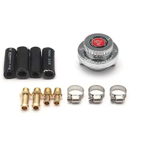 Fuel Pressure Regulator Kit, Gunmetal Fuel Pressure Regulatorwith 8mm 10mm Tail Hose Adjustable Universal for Carburetor Engine Fuel Pressure Regulator Kit, Gunmetal Fuel Pressure Regulatorwith 8mm 10mm Tail Hose Adjustable Universal for Carburetor Engine