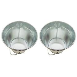 Set of 2-Galvanized Metal Pail Buckets Size: 6'' Tall X 7-3/4'' Diam