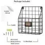 Wall35 Rivista File Holder Home Office Desk Organizer, Chicken Wire Mail Organizer and Magazine Holder, Metal, Black Wall35 Rivista File Holder Home Office Desk Organizer, Chicken Wire Mail Organizer and Magazine Holder, Metal, Black