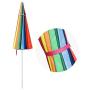 Yescom 8 ft Metal Rainbow Beach Patio Umbrella 16 Rib Tilt Market Table Umbrella Outdoor Sunshade Cover Sand Anchor