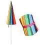 Yescom 8 ft Metal Rainbow Beach Patio Umbrella 16 Rib Tilt Market Table Umbrella Outdoor Sunshade Cover Sand Anchor