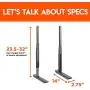 Echogear Universal Large TV Stand - Height Adjustable Base for TVs Up to 77'' - Wobble-Free Replacement Stand Works w/ Any TV Including Vizio, TCL, Samsung & More - Flat Design Compatible w/ Soundbars