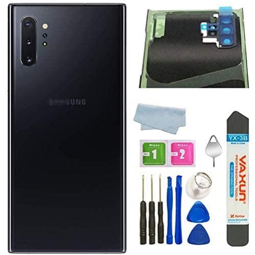 Galaxy Note 10 Plus Back Glass Cover Housing Door with Tape Parts Replacement for Samsung Galaxy Note10+ Note10 Plus 5G (Aura Black)