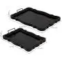 MyGift Set of 2 Rustic Black Brown European Vintage Style Wood Serving Trays/Platters with Metal Handles MyGift Set of 2 Rustic Black Brown European Vintage Style Wood Serving Trays/Platters with Metal Handles