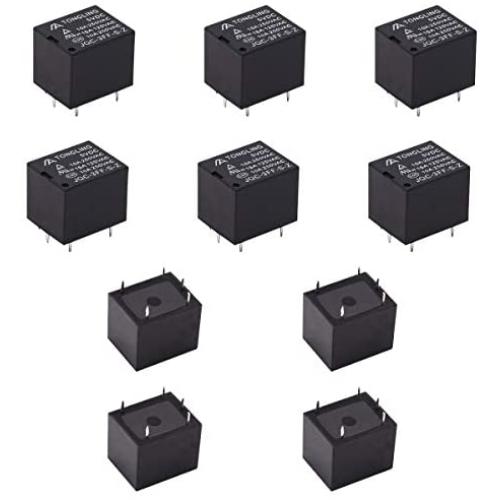 smseace 10PCS T73 5V 5Pin Black General Purpose Relay Plastic Metal Electronic Component Mini Power Relay T73-B-5P-5V