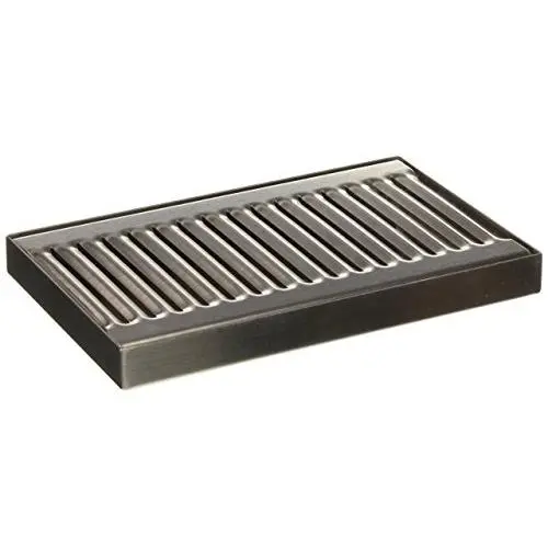 ACU Precision Sheet Metal 0100-08 Surface Mount Drip Tray, No Drain, Stainless Steel, 4 Brushed Finish, 5'' x 8'' x 3/4'', Silver