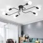 ZEEFO Flush Mount Ceiling Light Modern Art Vintage Sputnik Design Chandelier Metal Black Industrial Lighting Fixtures with 6 Lights E26 Bulb Base Suitable for Kitchen,Dining Room, Bedroom ZEEFO Flush Mount Ceiling Light Modern Art Vintage Sputnik Design Chandelier Metal Black Industrial Lighting Fixtures with 6 Lights E26 Bulb Base Suitable for Kitchen,Dining Room, Bedroom