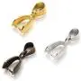 Linsoir Beads Metal Pinch Clip Bail Bead Pendant Connector Jewelry Findings Rhodium Plated 7X20mm Pack of 50
