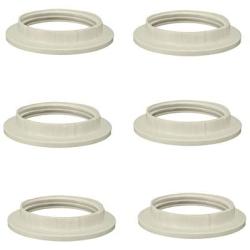 EFINEHOME Efine 6 Pack Socket Screw Bulbs Edison Retro Pendant Lamp Holder Trap Black Twist and Lock E26 E27 Socket Replacement Ring(White)