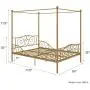 DHP Metal Canopy Bed with Sturdy Bed Frame - Full Size (Gold) DHP Metal Canopy Bed with Sturdy Bed Frame - Full Size (Gold)