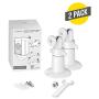 Wasserstein Metal Mount Compatible with Ring Spotlight Cam Battery - Adjustable Indoor/Outdoor Security Mount (2 Pack, White)