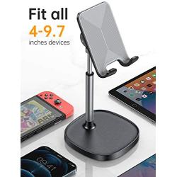 Cell Phone Stand, Angle Height Adjustable LISEN Phone Stand For Desk, Thick Case Friendly Phone Holder Stand For Desk, Compatible with All Mobile Phones,iPhone,Switch,iPad,Tablet(4-10in)