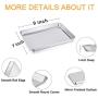 TeamFar Pure Stainless Steel Toaster Oven Pan Tray Ovenware, 7x9x1, Heavy Duty & Healthy, Mirror Finish & Easy clean, Deep Edge, Dishwasher Safe (18/0 Steel)