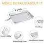 TeamFar Pure Stainless Steel Toaster Oven Pan Tray Ovenware, 7x9x1, Heavy Duty & Healthy, Mirror Finish & Easy clean, Deep Edge, Dishwasher Safe (18/0 Steel)