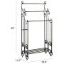 Kings Brand Furniture Metal Free Towel Rack Stand with Shelf, Pewter
