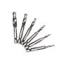 Wolfride 6Pcs 1/4 Hex Shank Combination Drill and Tap Bit Set Metal Deburr Countersink Drill Bit 1/8 inch-3/8 inch