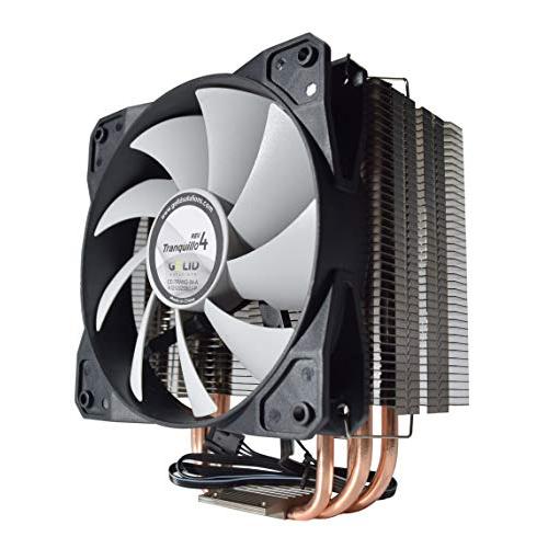 Gelid Solutions Tranquillo – CPU Cooler with 120mm PWM Fan – 4 Heatsink Pipes – Nickel Plating – Double Layer Fan Blade Design – Color Black