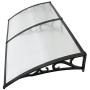 F2C 40''x 80'' DIY Outdoor Polycarbonate Front Door Window Awning Patio Cover Canopy (Grey)