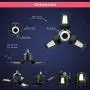 BBESTLED 80W Garage Light Bulb 3 Adjustable Panels Black