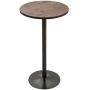HOMCOM 42'' H Rustic Industrial Metal Elm Wood Top Bar Height Standing Pub Table
