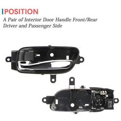 IRONTEK 1Pair Interior Door Handle for Front/Rear Driver and Passenger Side Fits Nissan 03-18 Altima, 13-19 Pathfinder, 2015 Armada, 15-20 Murano, 16-19 Titan XD #80670-3TA0D 80671-3TA0D