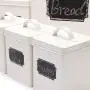 Home By Jackie X321 Cream White Set of 5 Metal Food Tin Canister/Bread Bin/Container/Box/Set (Cream) Home By Jackie X321 Cream White Set of 5 Metal Food Tin Canister/Bread Bin/Container/Box/Set (Cream)