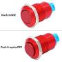 Twidec /12mm 1/2'' Waterproof Red Metal Shell Latching Raised Top Push Button Switch DC/AC 36V 2A 1NO ON-Off Start Button for car Modification Switch(Quality Assurance for 1 Years) L-12-R-G