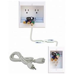 PowerBridge TWO-CK Dual Outlet Recessed In-Wall Cable Management System with PowerConnect for Wall-Mounted Flat Screen LED, LCD, and Plasma TV’s