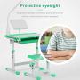 Mecor Kids Desk and Chair Set, Height Adjustable Childrens Sturdy Table, Student School Desks,Pencil Case,Bookstand (Green)