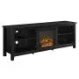 Walker Edison Wren Classic 4 Cubby Fireplace TV Stand for TVs up to 80 Inches, 70 Inch, Black Walker Edison Wren Classic 4 Cubby Fireplace TV Stand for TVs up to 80 Inches, 70 Inch, Black