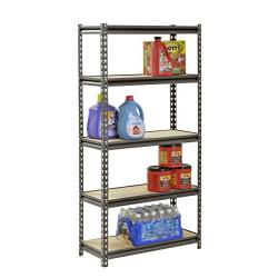 Muscle Rack UR301260PB5P-SV Silver Vein Steel Storage Rack, 5 Adjustable Shelves, 4000 lb. Capacity, 60'' Height x 30'' Width x 12'' Depth