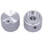 Taiss/ 2pcs Silver Color Aluminum Rotary Electronic Control Potentiometer Knob for 6 mm Diameter Shaft, Volume Control Knobs, Audio knob, Guitar Knobs，Switch Knob, 20mm Dia. x 15.5mm Height