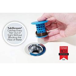 TubShroom The Revolutionary Tub Drain Protector Hair Catcher/Strainer/Snare, Blue