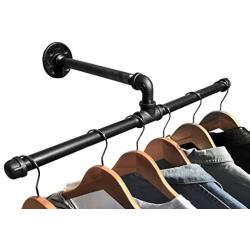 DIY CARTEL Industrial Pipe Wall Mount Clothing & Garment Rack - Hardware ONLY - Perfect for Retail Display, Organizing, Laundry (22.5 - Inch)