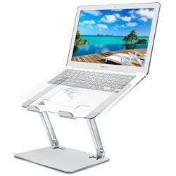 Laptop Stand, Aluminum Computer Riser, Ergonomic Laptops Elevator for Desk,Portable Adjustable Notebook Metal Holder Compatible with 10 to 17 Inches Notebook Computer, Silver