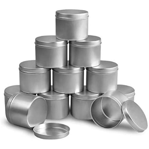 DINGPAI Candle Tin 8oz, Candle Containers for Candle Making, 12 Piece